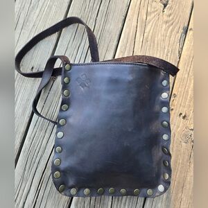 Patricia Nash 'Long Boom' Vintage Studded Italian Leather Crossbody Purse